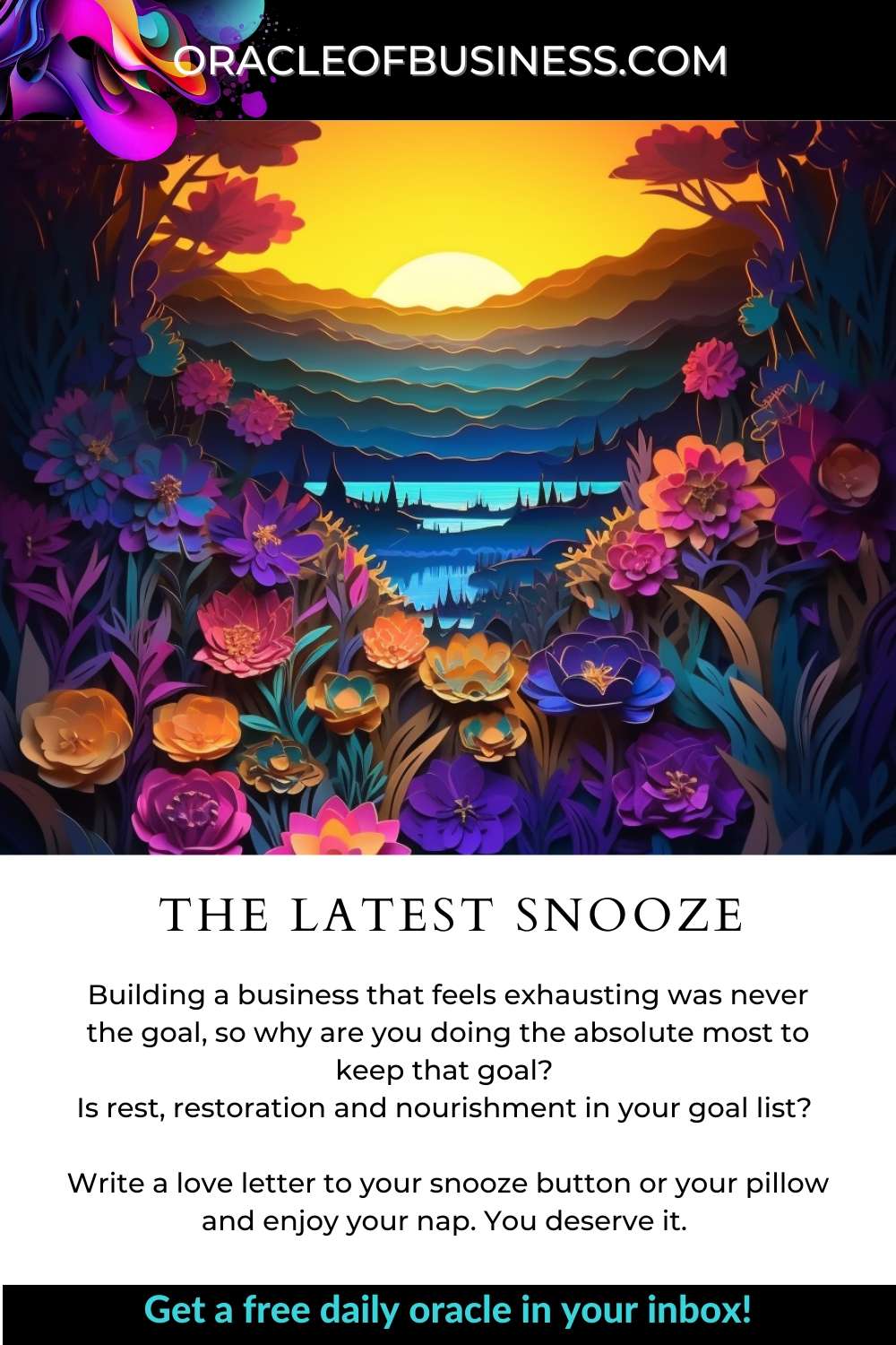 Latest Snooze The latest snooze from oracle of business com.