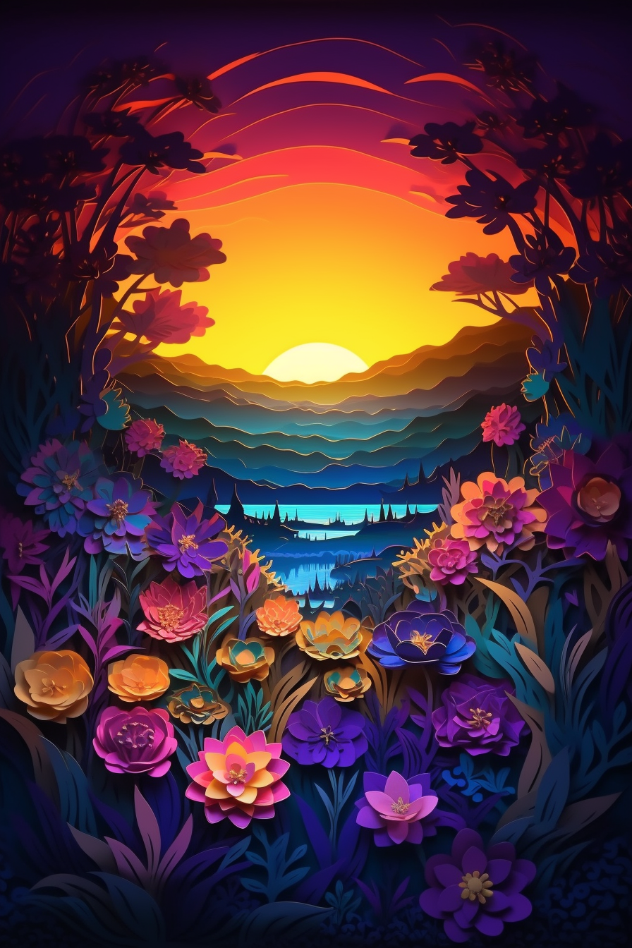 Oracle of Business snooze button A landscape with flowers and a sunset.