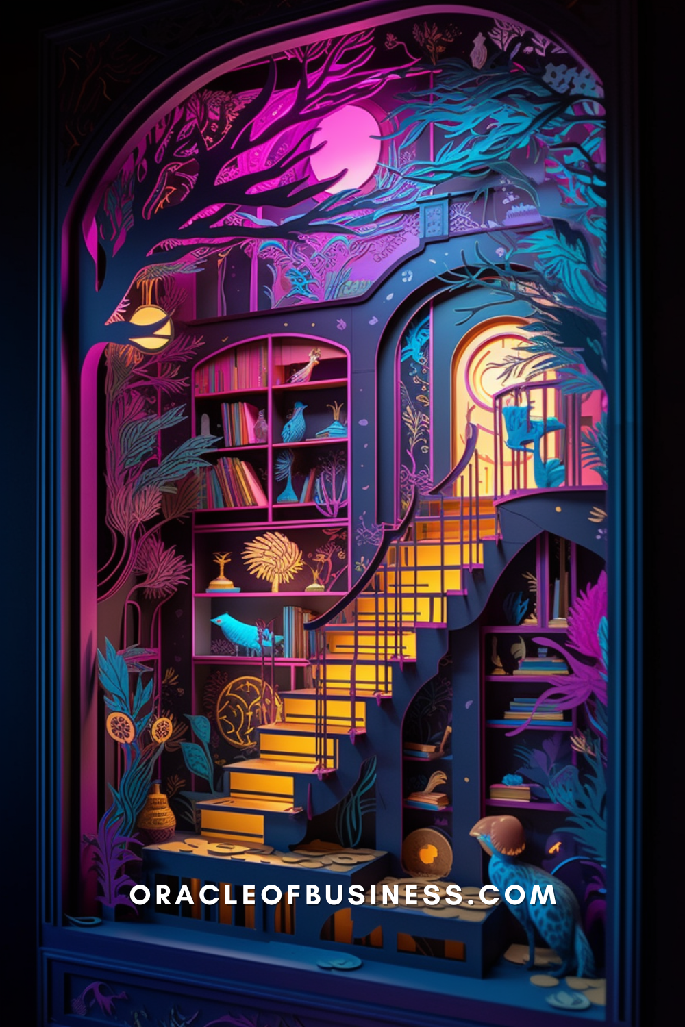 Oracle of Business: Business Advice for Small Business Owners A paper cut out of a room with a staircase. Oracle of Business: Business Advice for Small Business Owners A paper cut out of a room with a staircase.