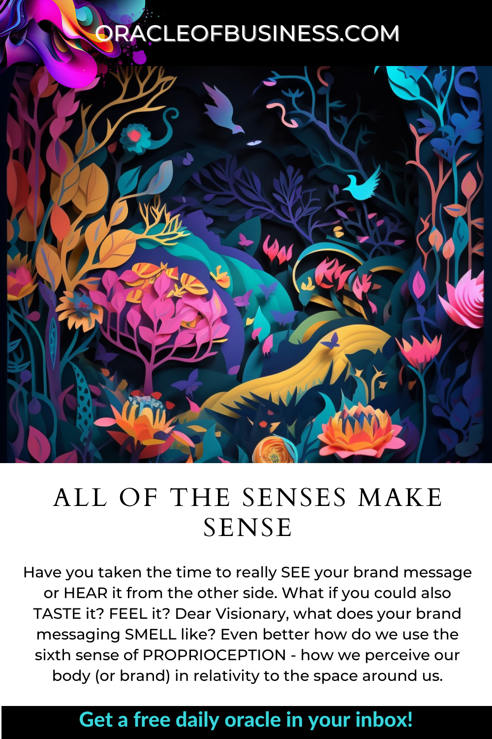 Oracle of Business: Business Advice for Small Business Owners All of the senses make sense.