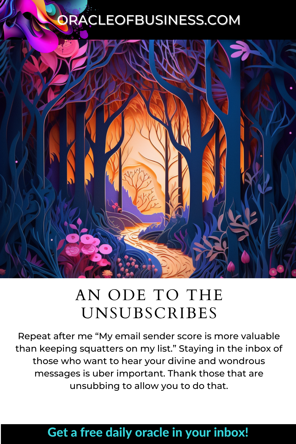 Oracle of Business: Business Advice for Small Business Owners An ode to the unsubscribes. Oracle of Business: Business Advice for Small Business Owners An ode to the unsubscribes.