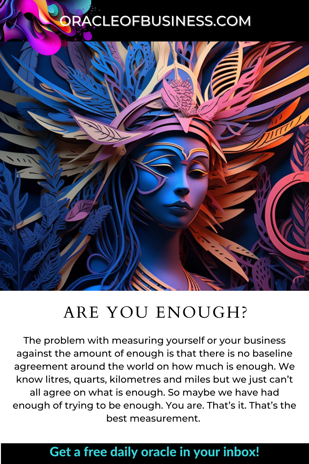 Oracle of Business: Business Advice for Small Business Owners Oracle of business – are you enough?. Oracle of Business: Business Advice for Small Business Owners Oracle of business - are you enough?.