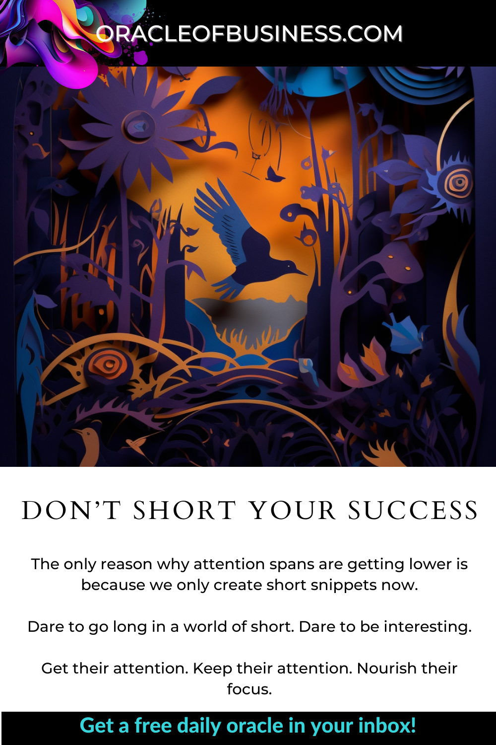 Oracle of Business: Business Advice for Small Business Owners A flyer with the words don’t short your success. Oracle of Business: Business Advice for Small Business Owners A flyer with the words don't short your success.