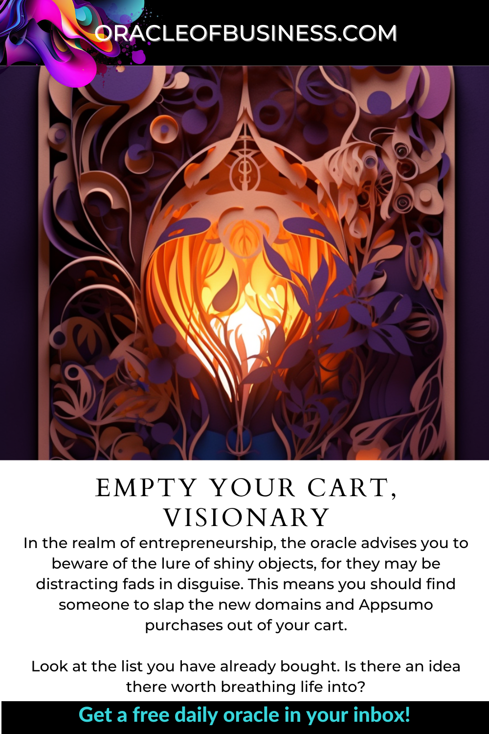 Oracle of Business: Business Advice for Small Business Owners Oracle of business - empty your cart - visionary.