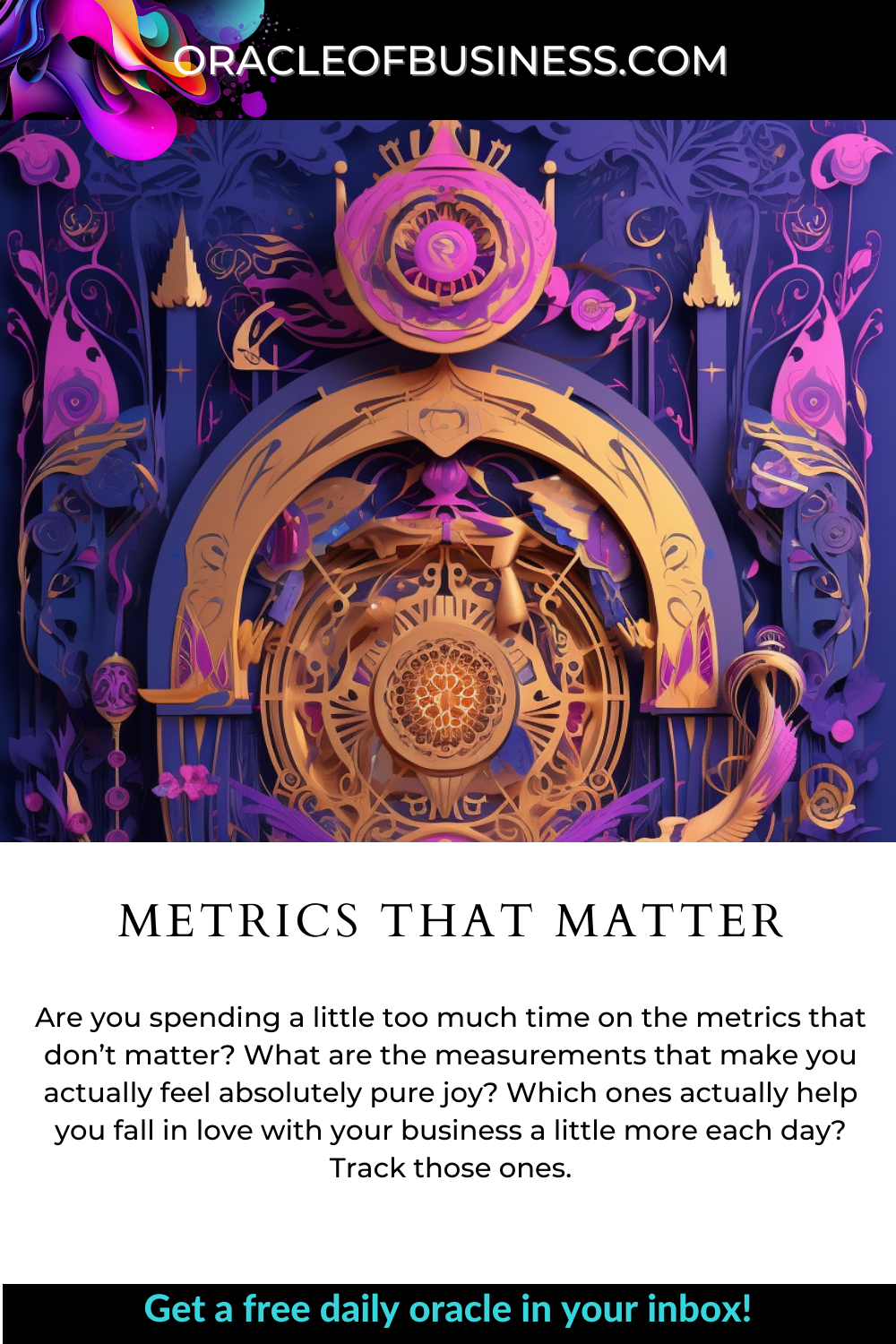 Oracle of Business: Business Advice for Small Business Owners Oracle business metrics that matter. Oracle of Business: Business Advice for Small Business Owners Oracle business metrics that matter.