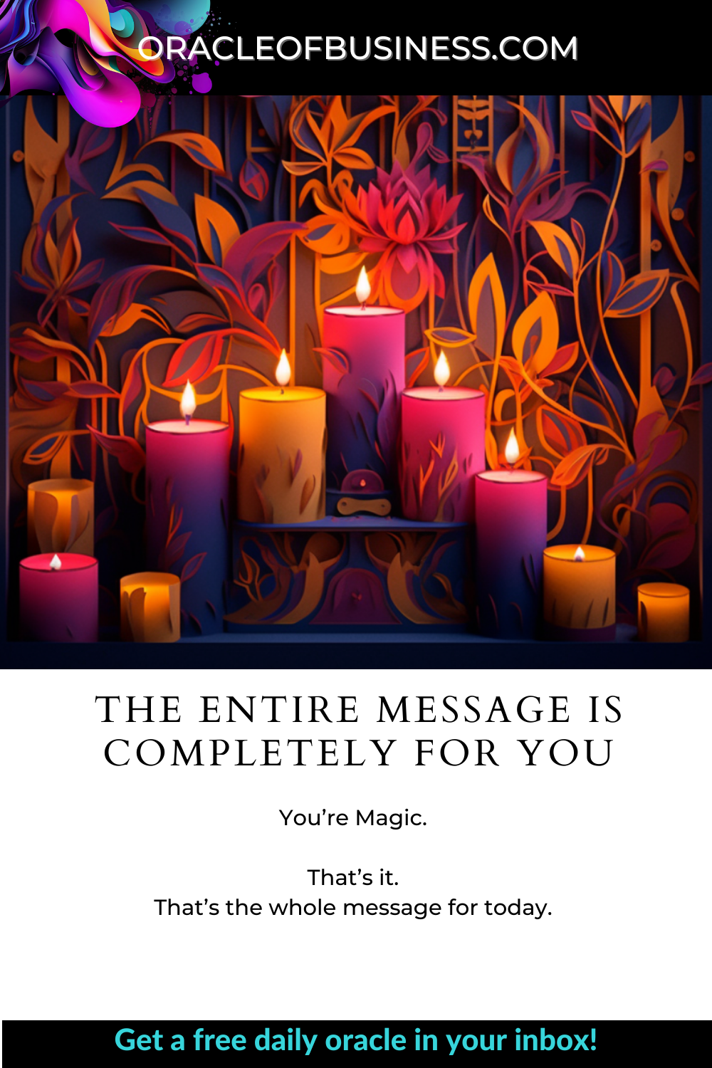 Oracle of Business: Business Advice for Small Business Owners The entire message is completely for you. Oracle of Business: Business Advice for Small Business Owners The entire message is completely for you.