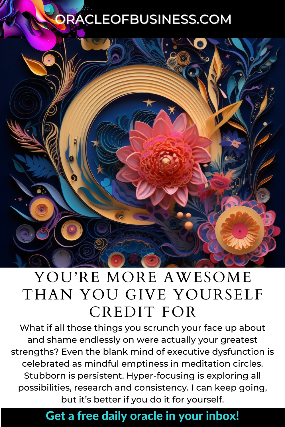 Oracle of Business: Business Advice for Small Business Owners You're more awesome than you think you are.