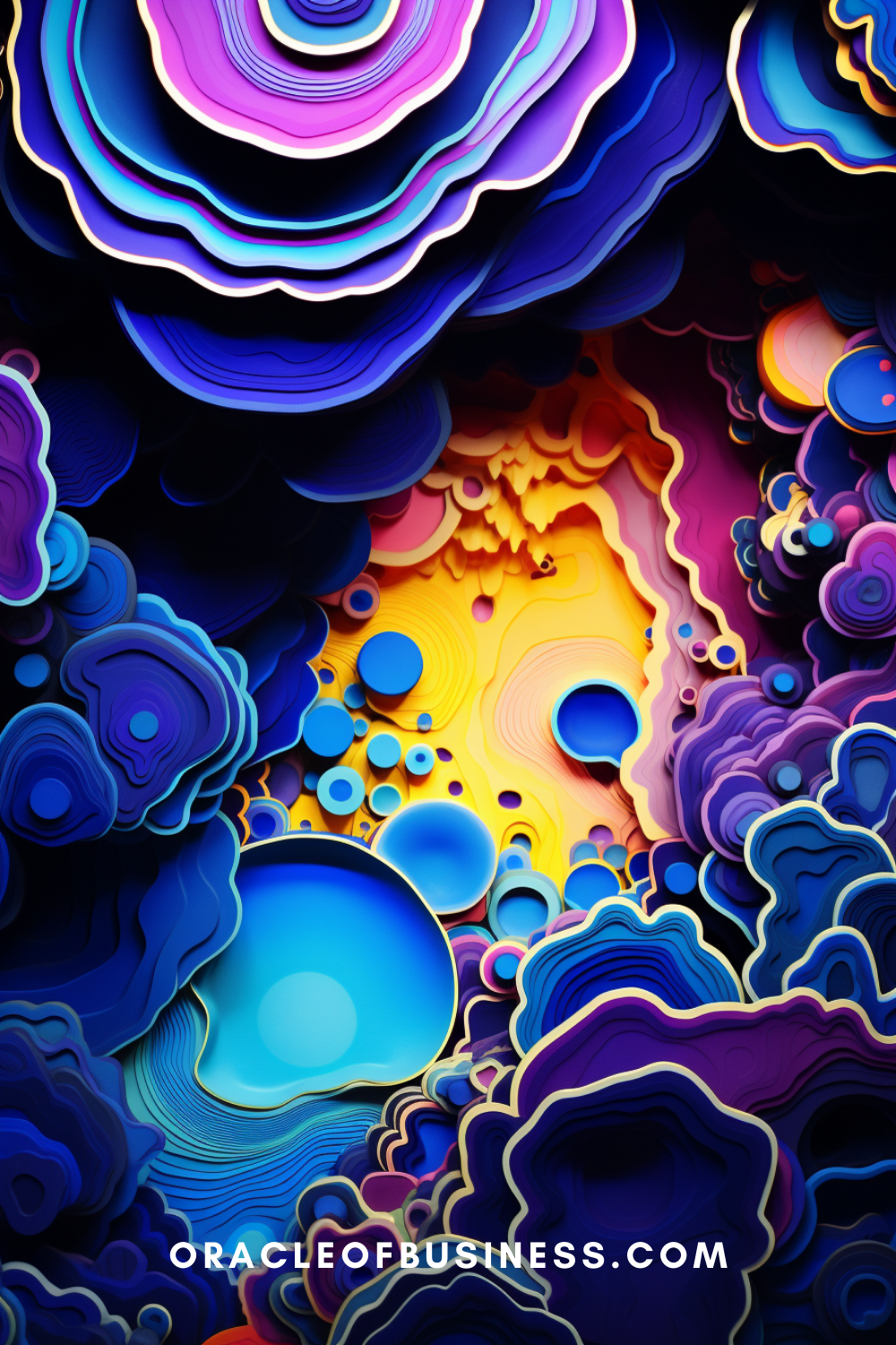 A colorful abstract background with the words 'oracle business'.