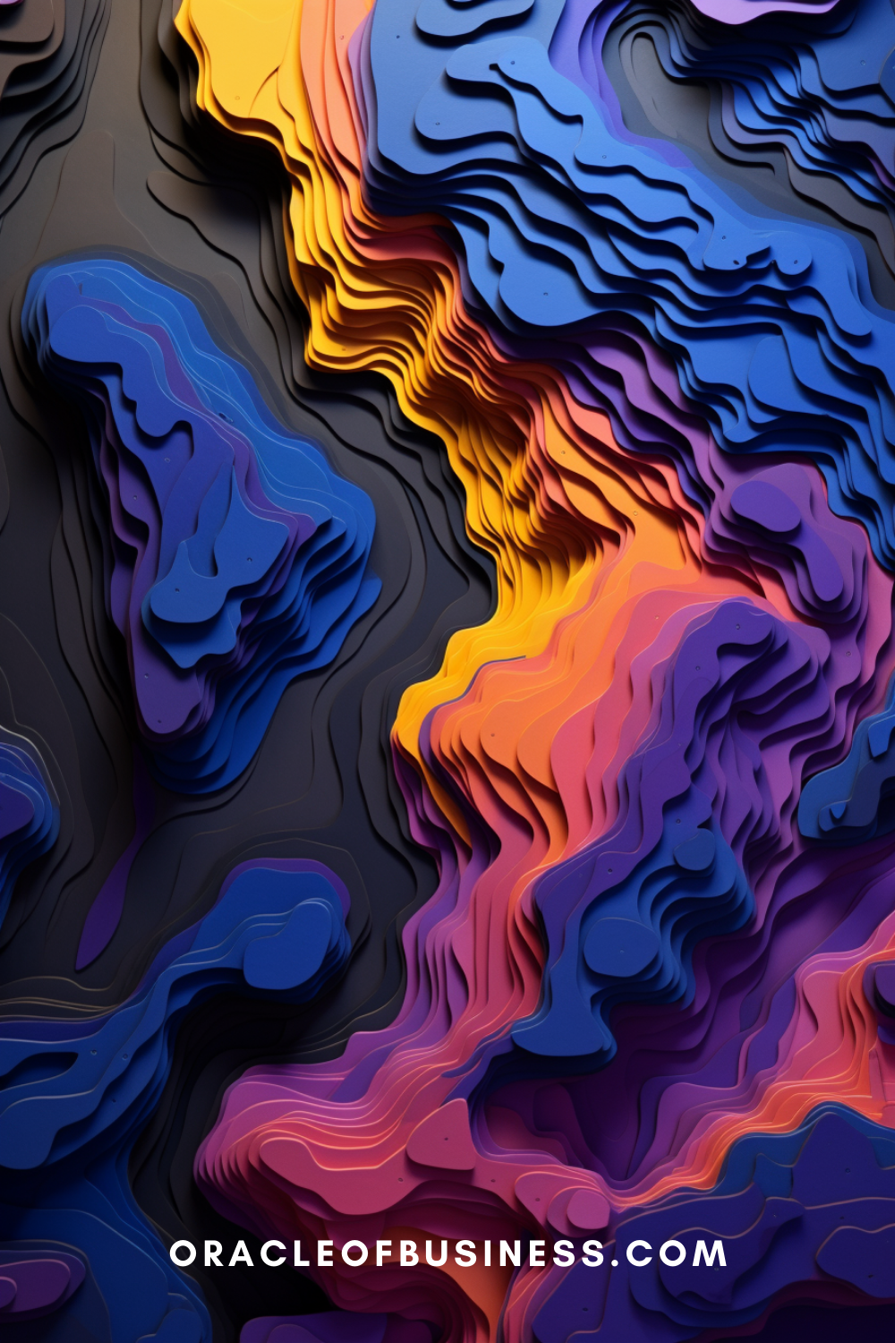 A colorful background with the words oracle business com.
