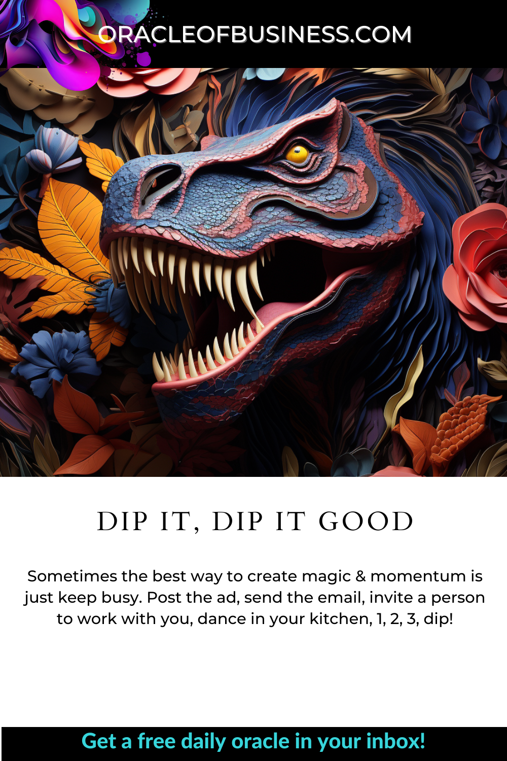Dip It, Dip it Good A flyer with the text,'dip it dip it good'.