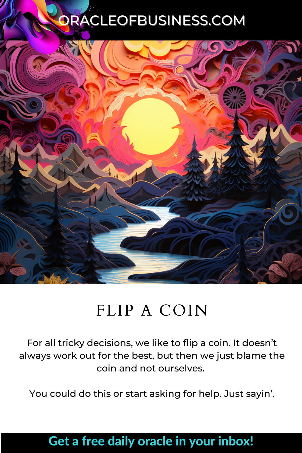 Flip a Coin Oracle of business flip a coin.
