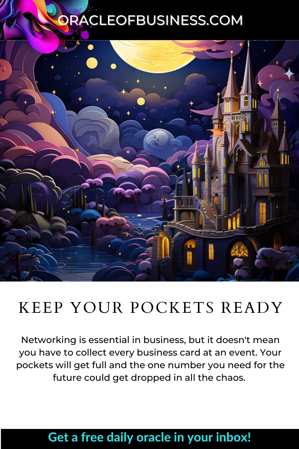 Keep Your Pockets Ready An oracle of business flyer with the text keep your pockets ready.