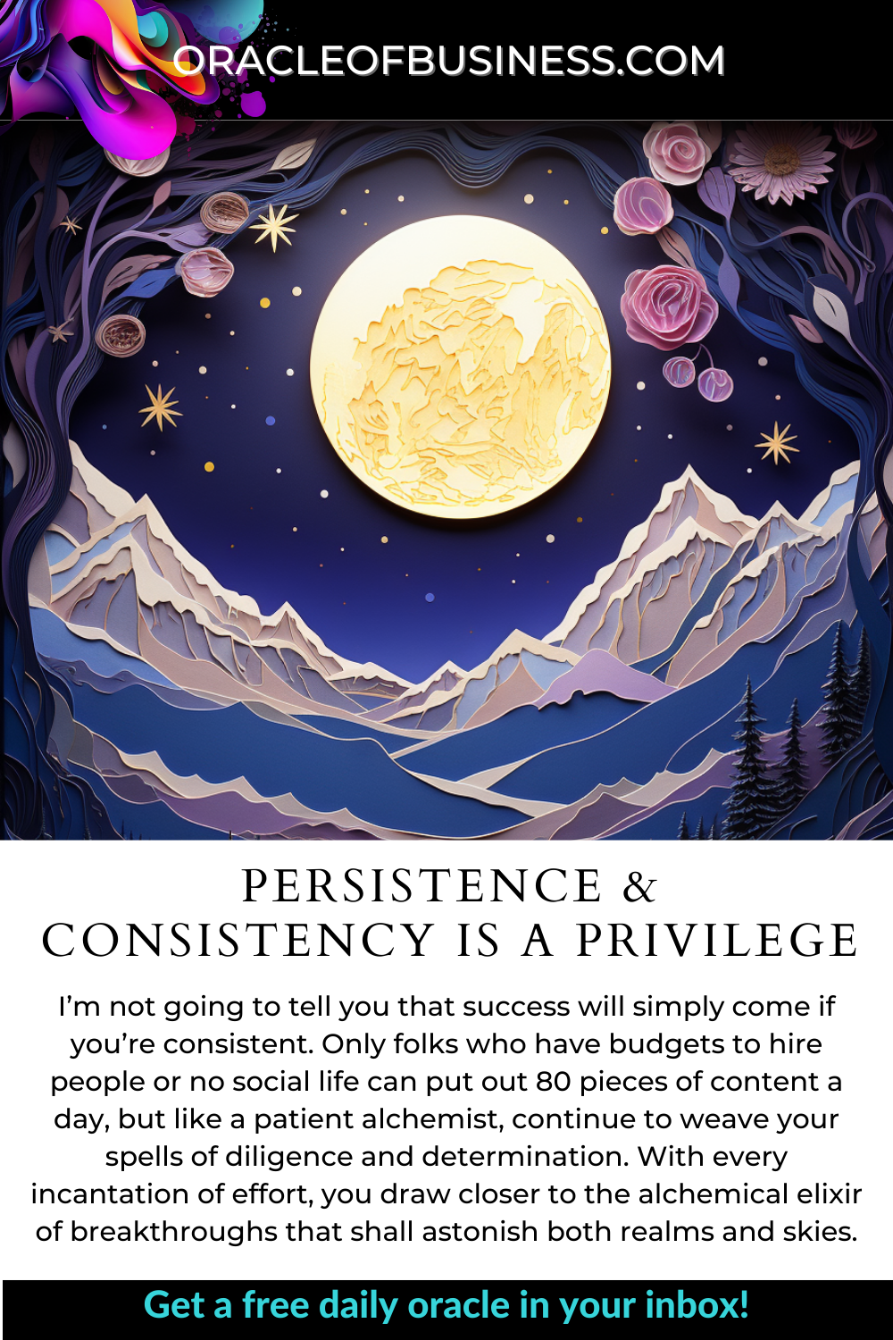 Persistence & Consistency is a Privilege Persistence & constancy is a privilege.