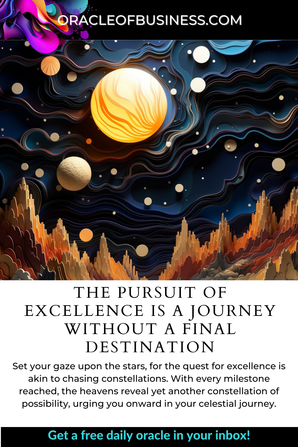 The pursuit of excellence is a journey with no destination.