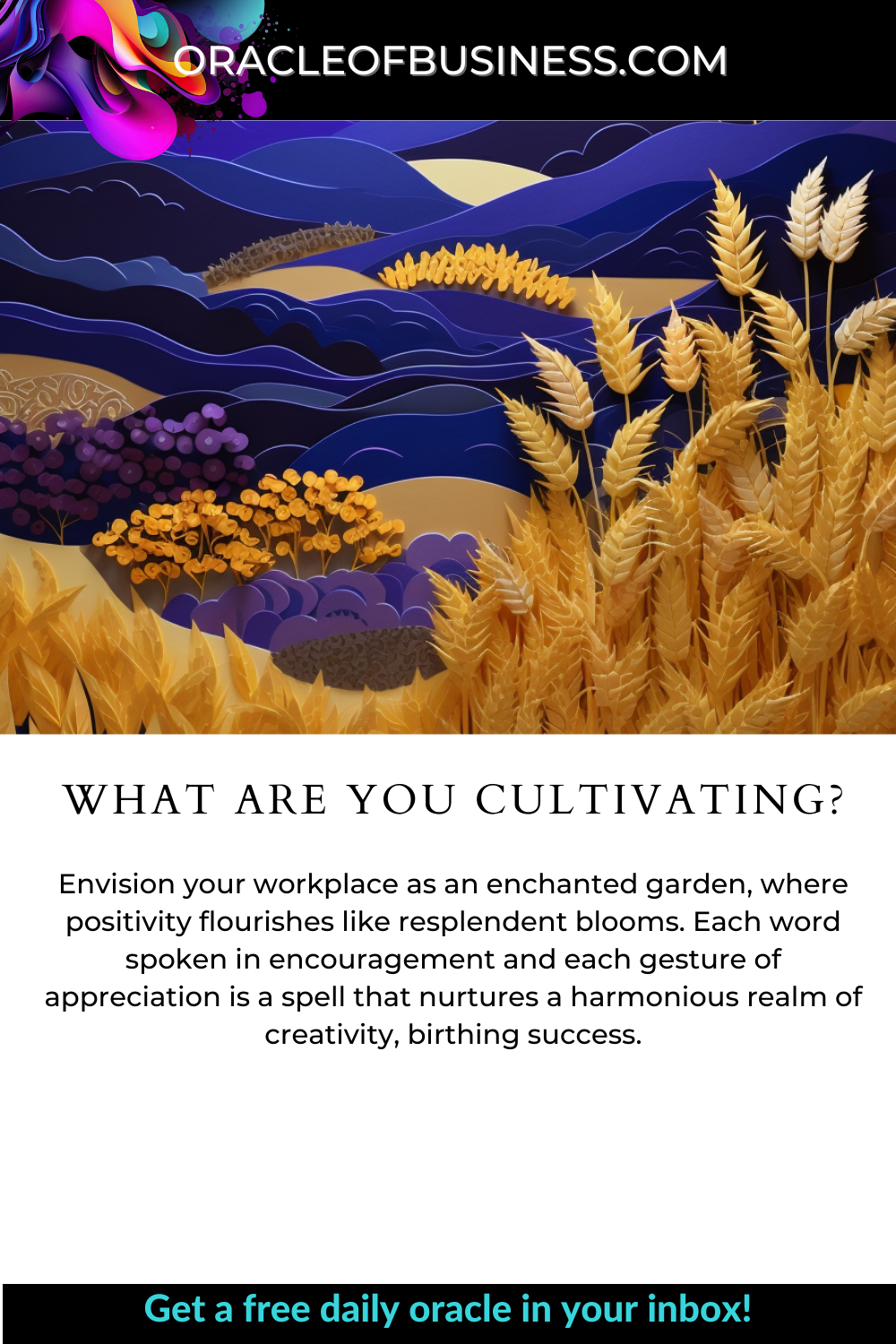 What are you cultivating What are you cultivating?.