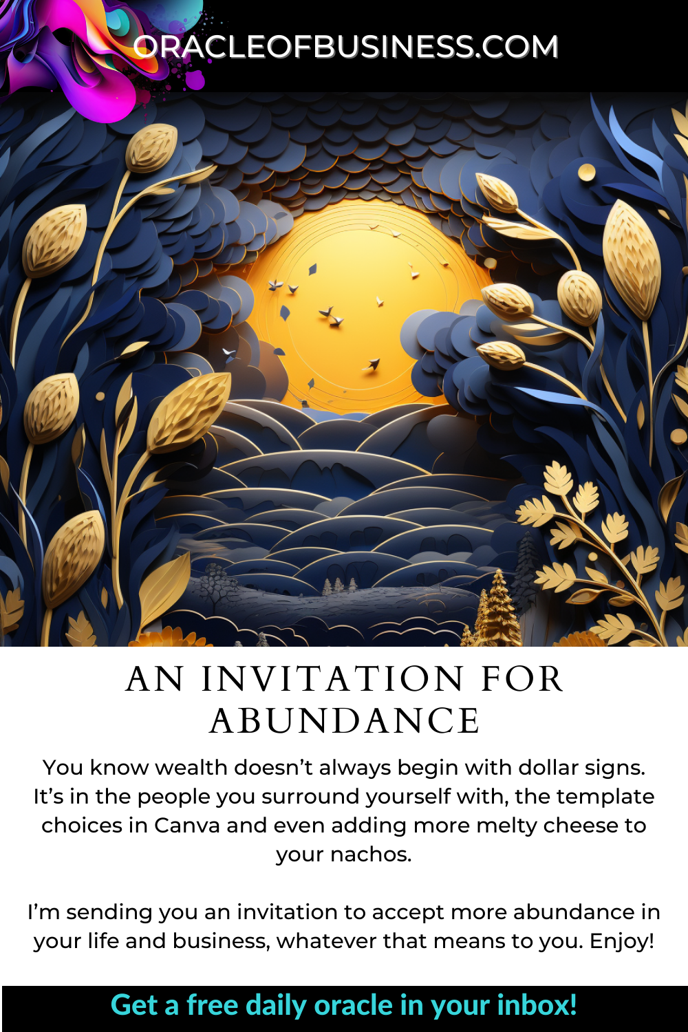 Oracle of Business: Business Advice for Small Business Owners An invitation for abundance. Oracle of Business: Business Advice for Small Business Owners An invitation for abundance.