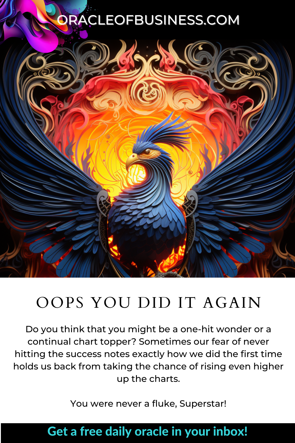Oracle of Business: Business Advice for Small Business Owners A flyer with the words,’oops you did it again’. Oracle of Business: Business Advice for Small Business Owners A flyer with the words,'oops you did it again'.