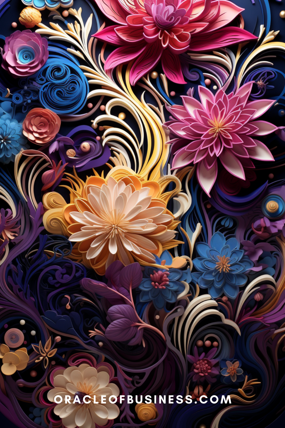 Oracle of Business: Business Advice for Small Business Owners The cover of a book with flowers on it.