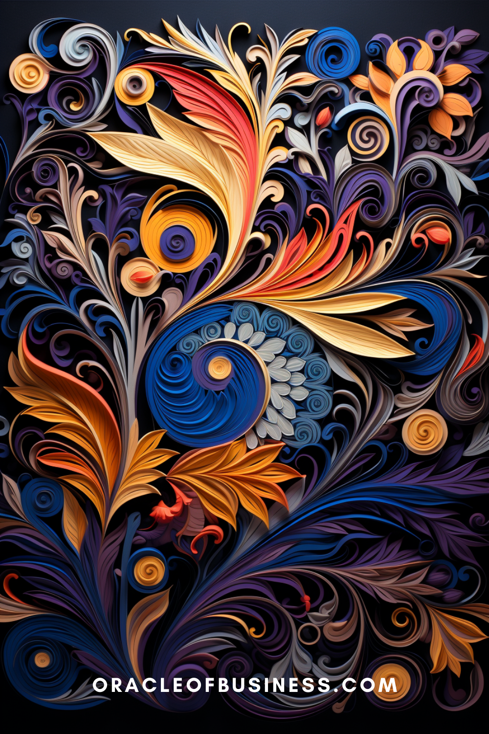 Oracle of Business: Business Advice for Small Business Owners A colorful floral design with the words oracle for business com.