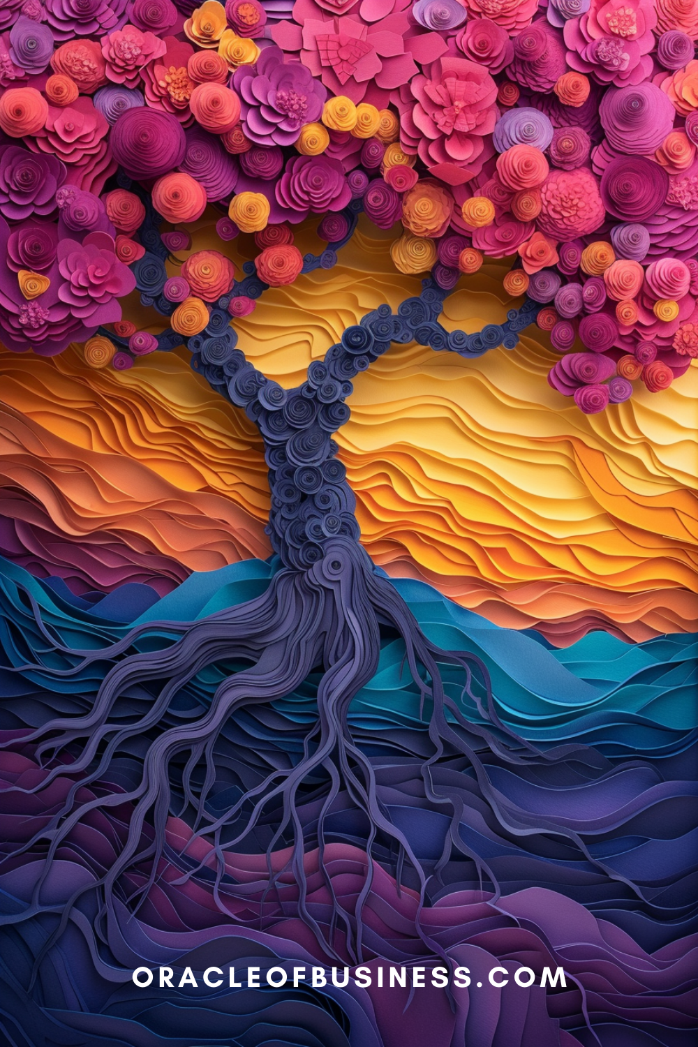Oracle of Business: Business Advice for Small Business Owners A tree with flowers and roots.