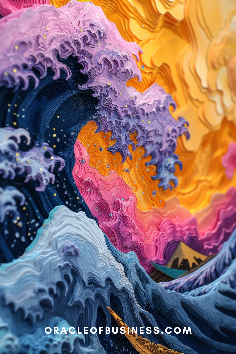 Oracle of Business: Business Advice for Small Business Owners An image of a colorful wave off the coast of kanagawa.