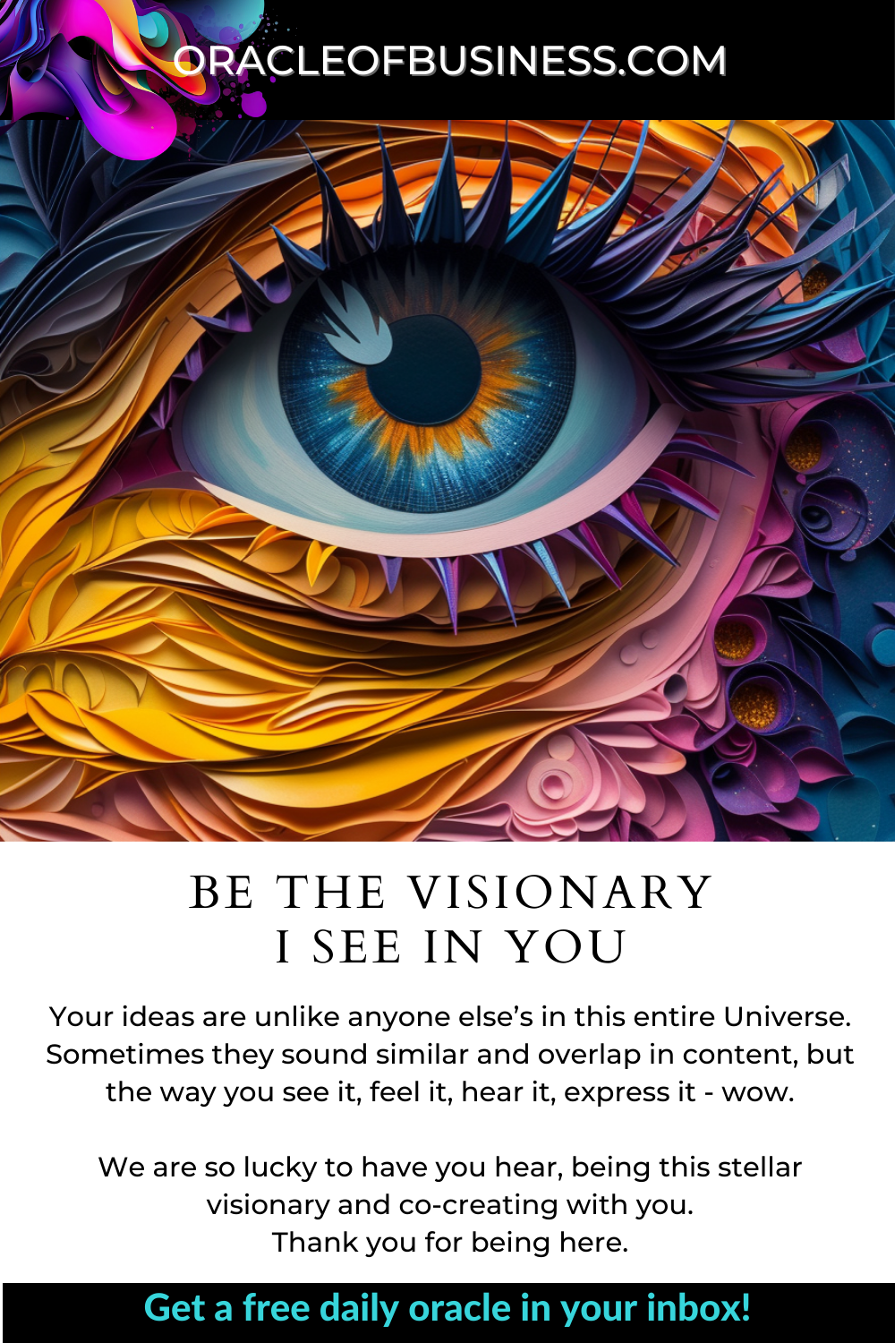 Oracle of Business: Business Advice for Small Business Owners Be the visionary i see in you.