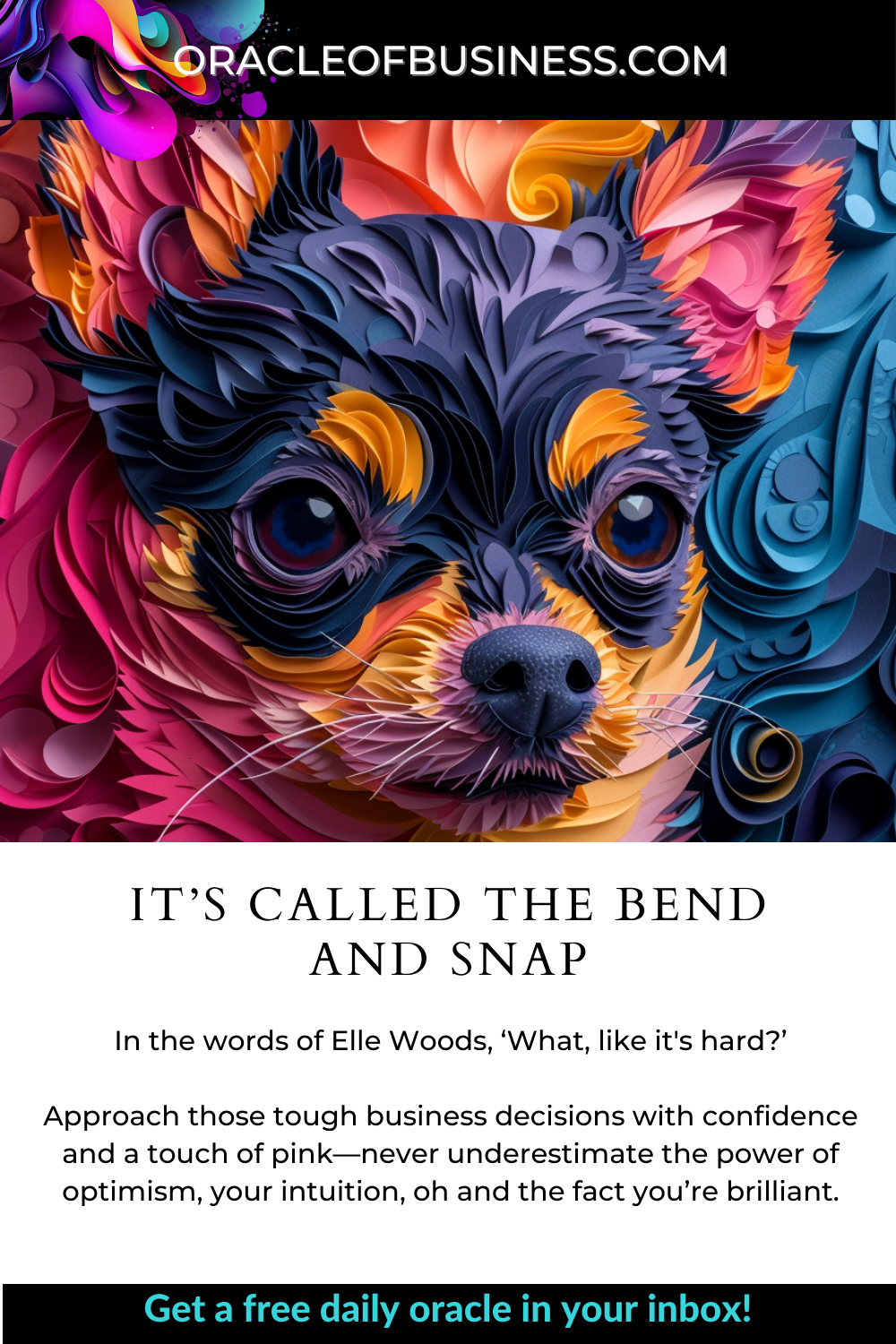 Oracle of Business: Business Advice for Small Business Owners It’s called the bend and snap. Oracle of Business: Business Advice for Small Business Owners It's called the bend and snap.