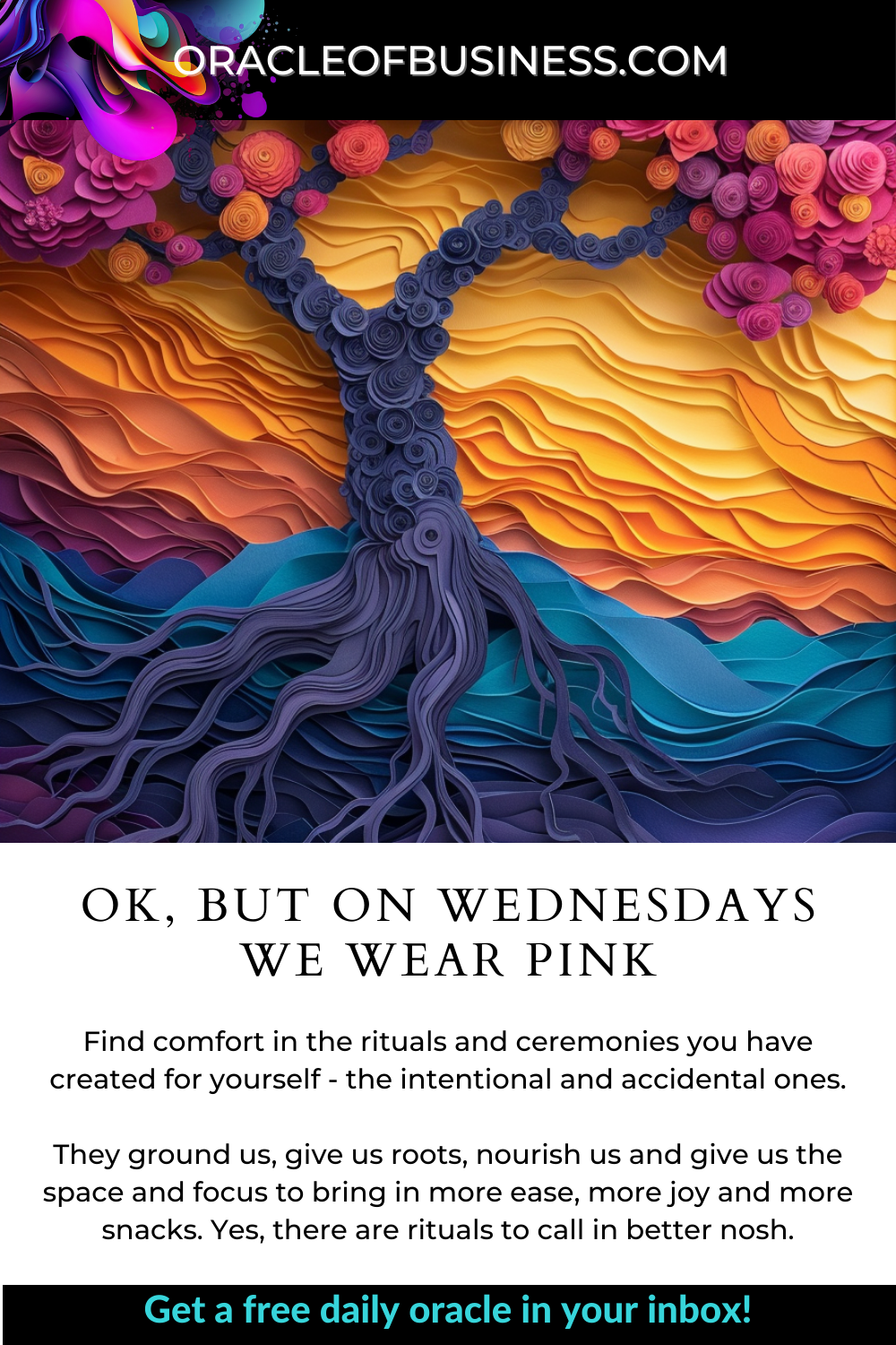 Oracle of Business: Business Advice for Small Business Owners A flyer with the words on wednesdays we wear pink.