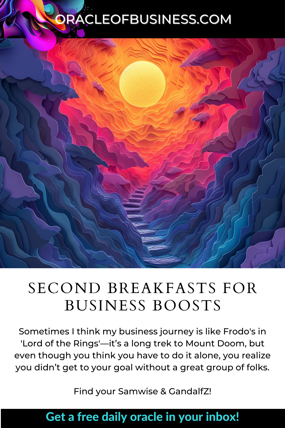 Oracle of Business: Business Advice for Small Business Owners A colorful landscape with a path and a sun. Oracle of Business: Business Advice for Small Business Owners A colorful landscape with a path and a sun.