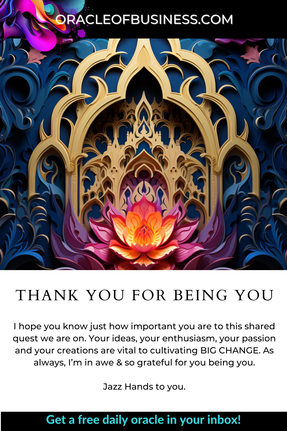 Oracle of Business: Business Advice for Small Business Owners A thank you card for being you. Oracle of Business: Business Advice for Small Business Owners A thank you card for being you.
