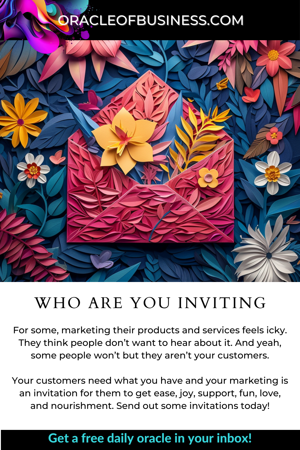Oracle of Business: Business Advice for Small Business Owners Who are you inviting?. Oracle of Business: Business Advice for Small Business Owners Who are you inviting?.