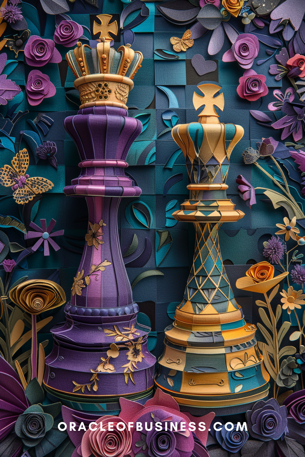 Oracle of Business: Business Advice for Small Business Owners Two chess pieces surrounded by flowers.