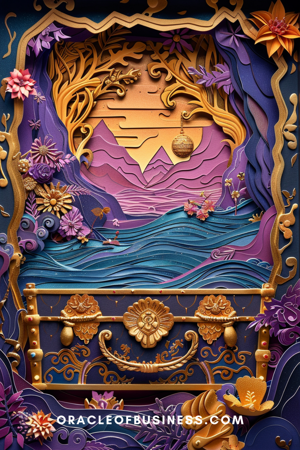 Oracle of Business: Business Advice for Small Business Owners The cover of a book with a purple and gold background.