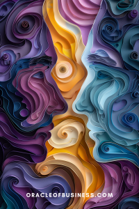 Oracle of Business: Business Advice for Small Business Owners Abstract digital art featuring swirling layers and faces in a vibrant spectrum of purple, blue, orange, and teal colors, creating a dynamic and fluid visual texture. Oracle of Business: Business Advice for Small Business Owners Abstract digital art featuring swirling layers and faces in a vibrant spectrum of purple, blue, orange, and teal colors, creating a dynamic and fluid visual texture.