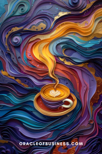 Oracle of Business: Business Advice for Small Business Owners A colorful, layered paper art piece depicting a steaming coffee cup with waves of vibrant abstract patterns in the background. Oracle of Business: Business Advice for Small Business Owners A colorful, layered paper art piece depicting a steaming coffee cup with waves of vibrant abstract patterns in the background.