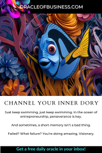 Oracle of Business: Business Advice for Small Business Owners Colorful paper art depicting a stylized blue fish among intricate floral patterns, with a motivational message about perseverance from oracleofbusiness.com. Oracle of Business: Business Advice for Small Business Owners Colorful paper art depicting a stylized blue fish among intricate floral patterns, with a motivational message about perseverance from oracleofbusiness.com.